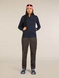 Women's Central Classic Long Sleeve Zip Hoodie Midnight Navy - 4