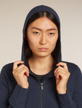 Women's Central Classic Long Sleeve Zip Hoodie Midnight Navy - 7