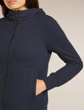 Women's Central Classic Long Sleeve Zip Hoodie Midnight Navy - 8