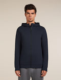 Men's Central Classic Long Sleeve Zip Hoodie Midnight Navy - 1