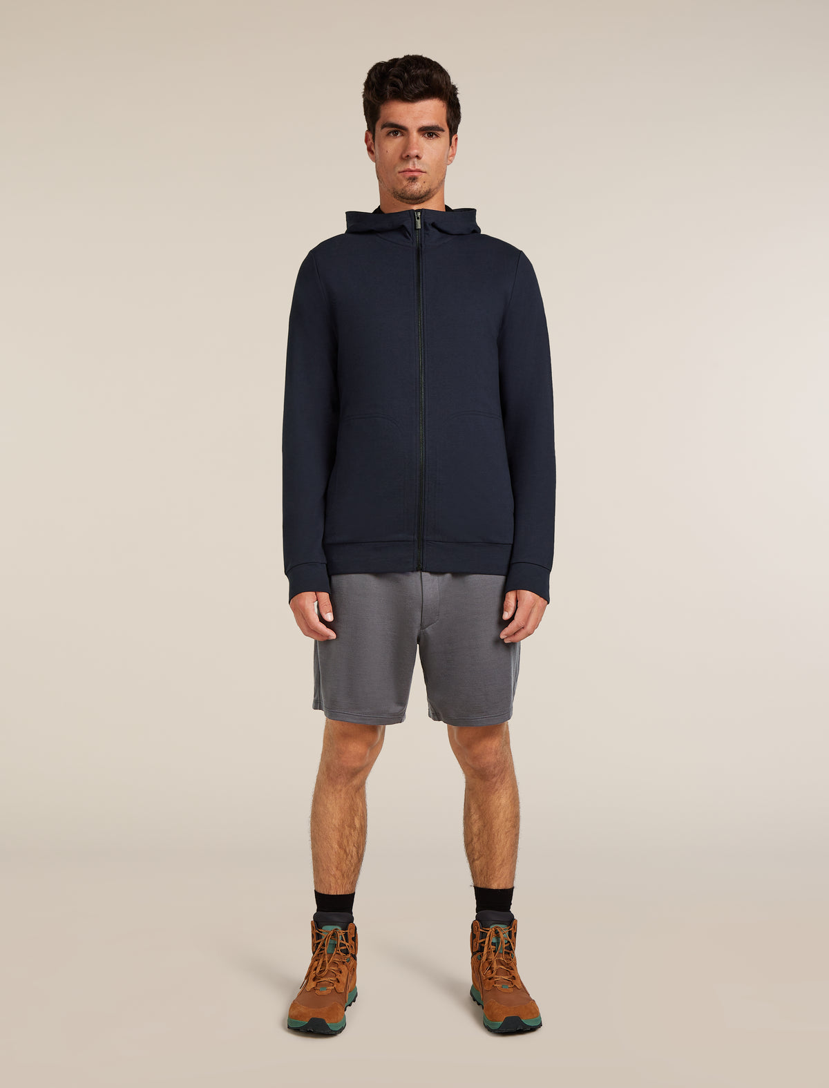 Men's Central Classic Long Sleeve Zip Hoodie Midnight Navy - 3