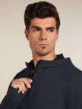 Men's Central Classic Long Sleeve Zip Hoodie Midnight Navy - 5