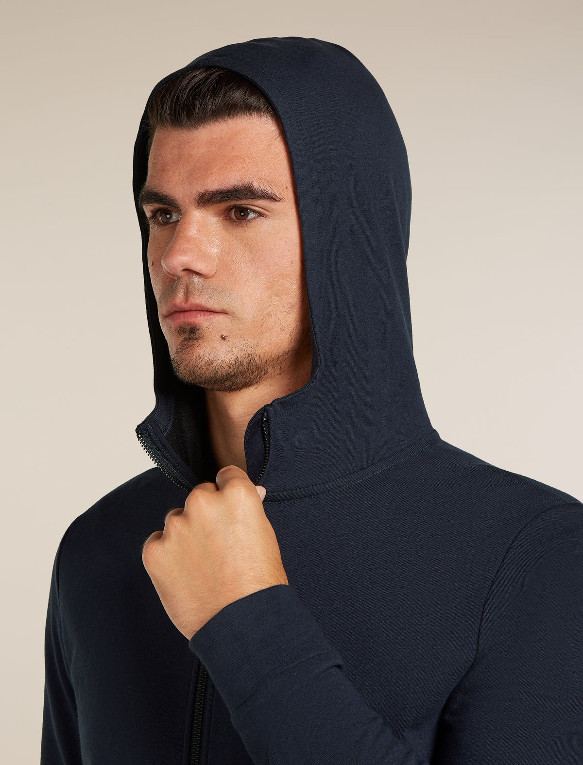 Men's Central Classic Long Sleeve Zip Hoodie Midnight Navy - 7