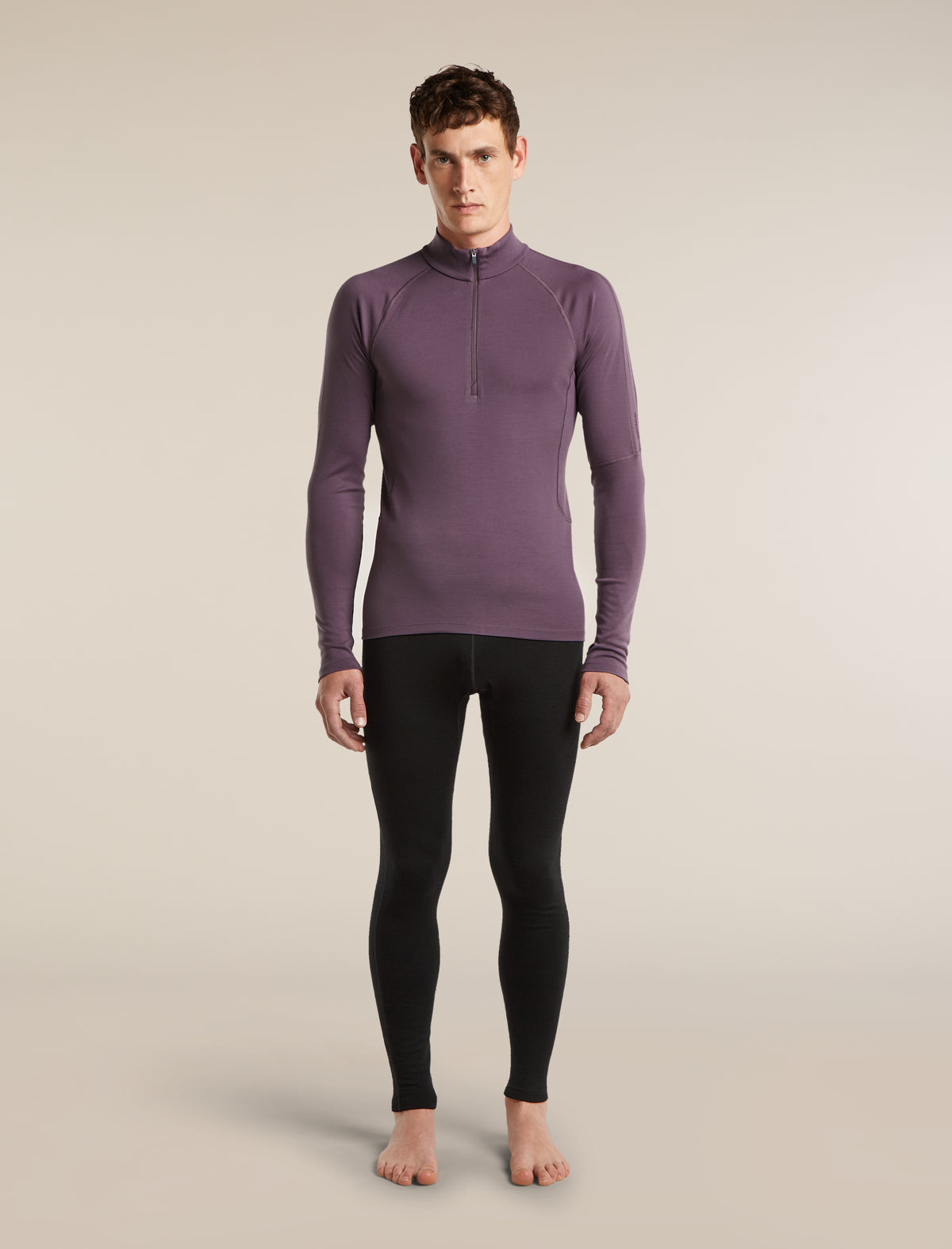 Men's 300 MerinoFine™ Polar Long Sleeve Half Zip Grey Plum - 3