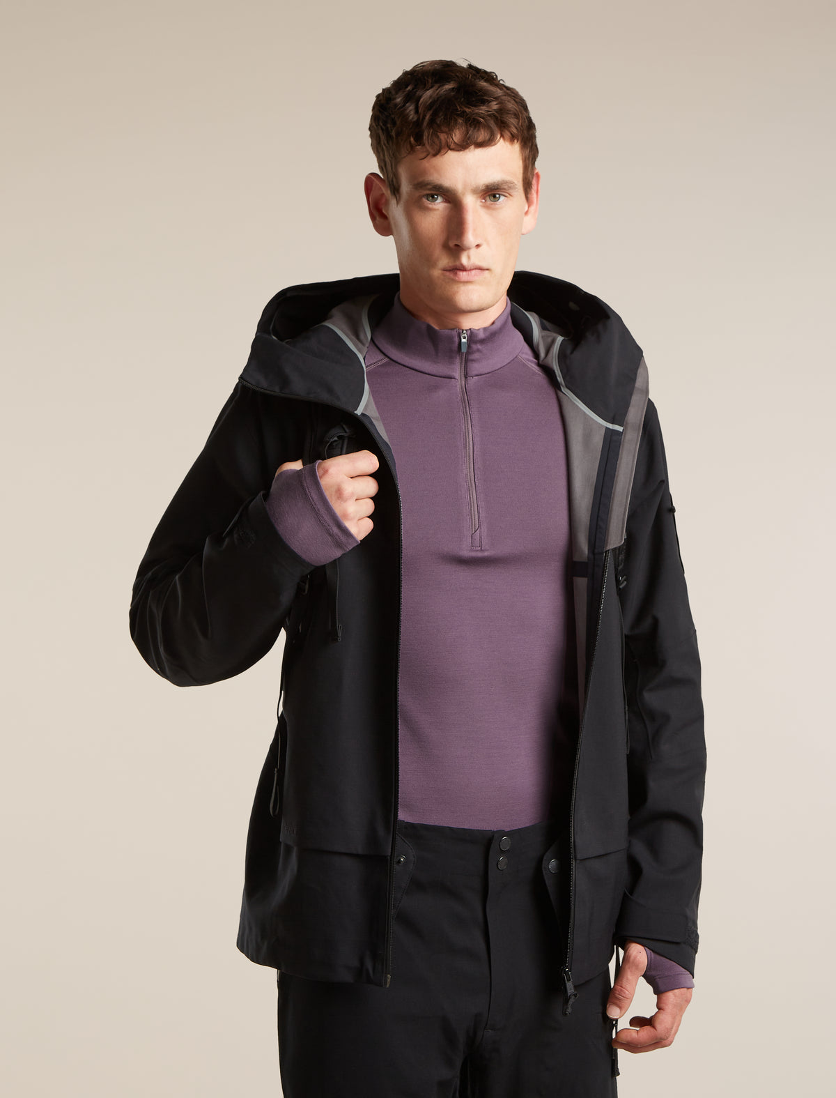 Men's 300 MerinoFine™ Polar Long Sleeve Half Zip Grey Plum - 5