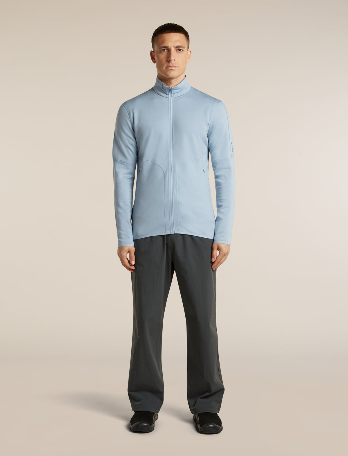 Men's Merino 560 RealFleece™ Elemental Long Sleeve Zip Hoodie Zinc Blue - 3