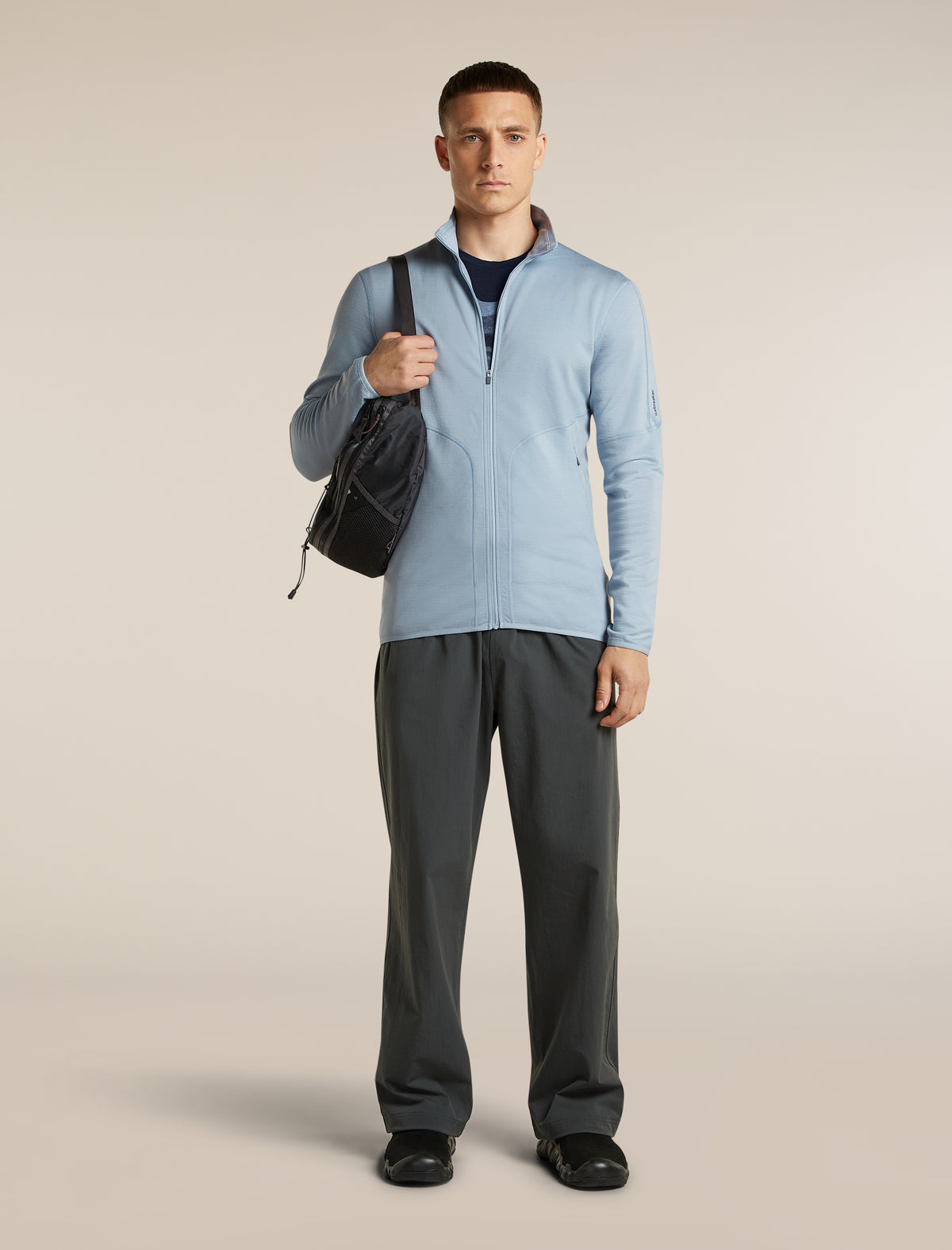 Men's Merino 560 RealFleece™ Elemental Long Sleeve Zip Hoodie Zinc Blue - 4
