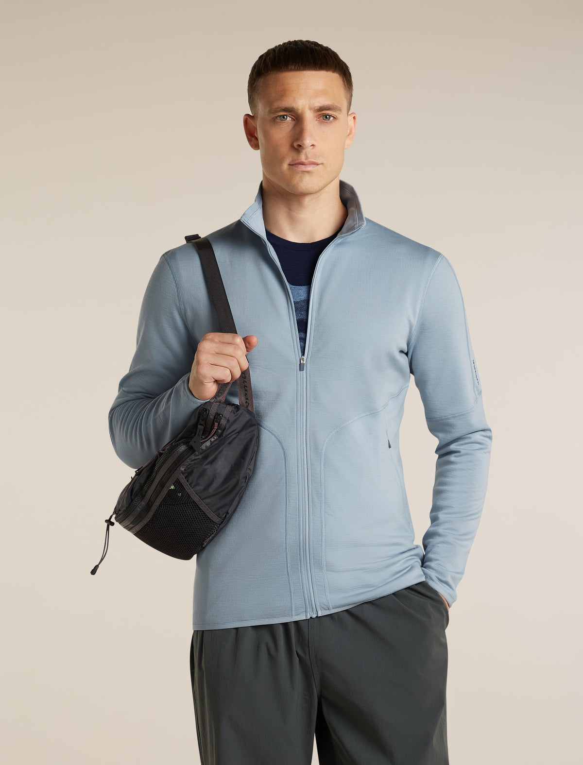 Men's Merino 560 RealFleece™ Elemental Long Sleeve Zip Hoodie Zinc Blue - 5