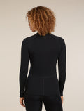Women's 300 MerinoFine™ Polar Long Sleeve Half Zip Thermal Top Black - 2