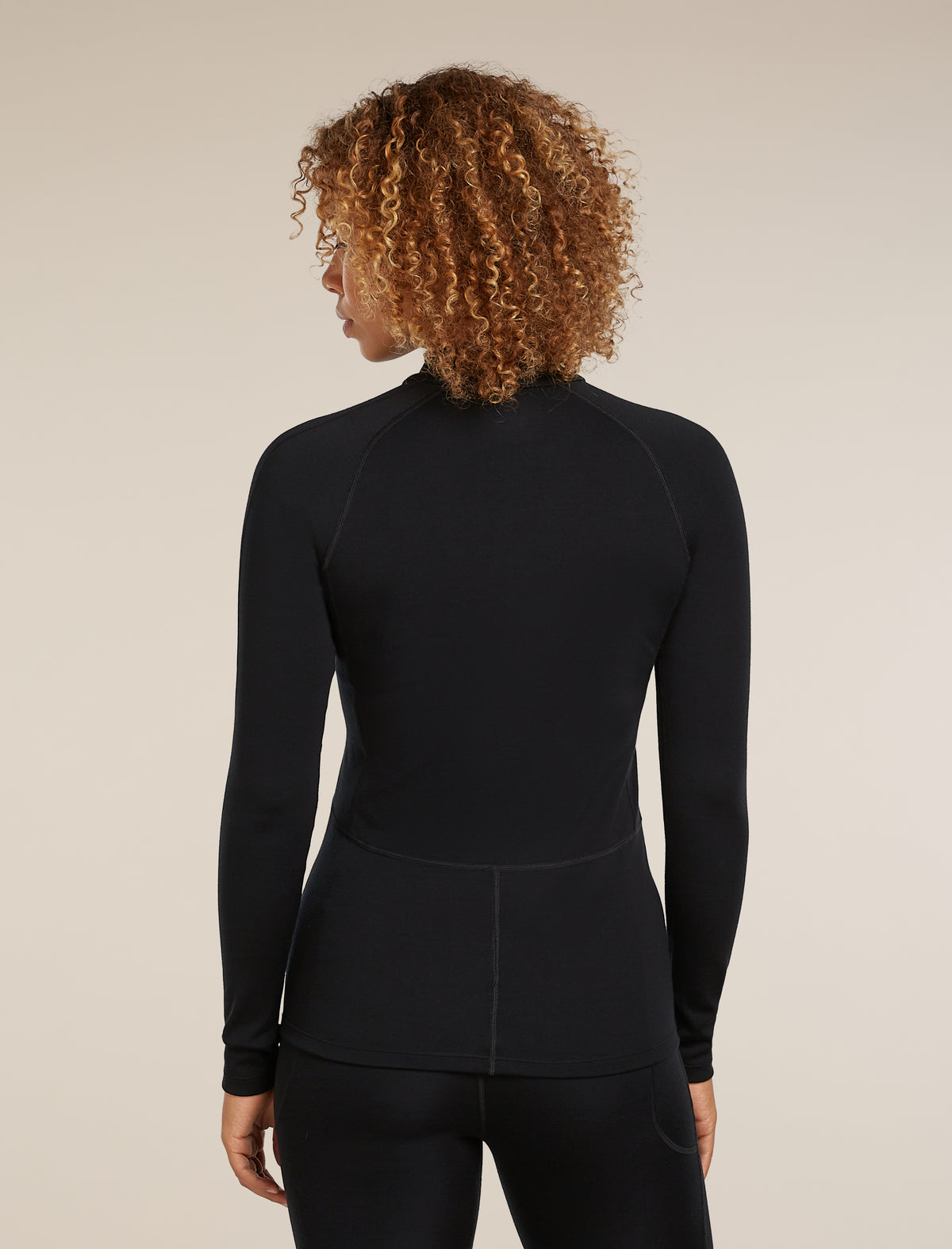 Women's 300 MerinoFine™ Polar Long Sleeve Half Zip Thermal Top Black - 2