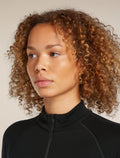 Women's 300 MerinoFine™ Polar Long Sleeve Half Zip Thermal Top Black - 6