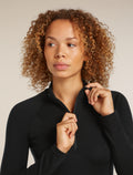 Women's 300 MerinoFine™ Polar Long Sleeve Half Zip Thermal Top Black - 7