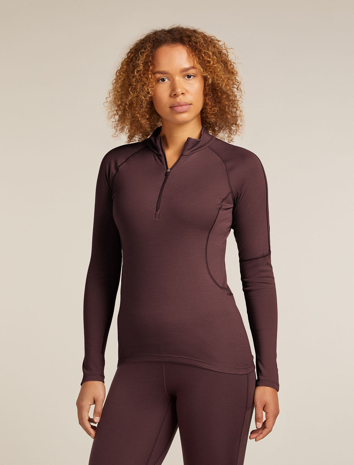 Women's 300 MerinoFine™ Polar Long Sleeve Half Zip Thermal Top Java - 1