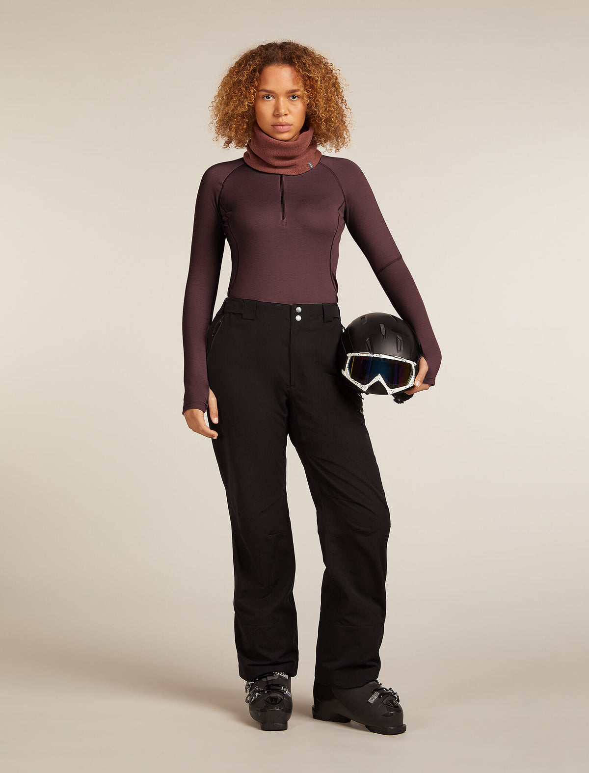 Women's 300 MerinoFine™ Polar Long Sleeve Half Zip Thermal Top Java - 4
