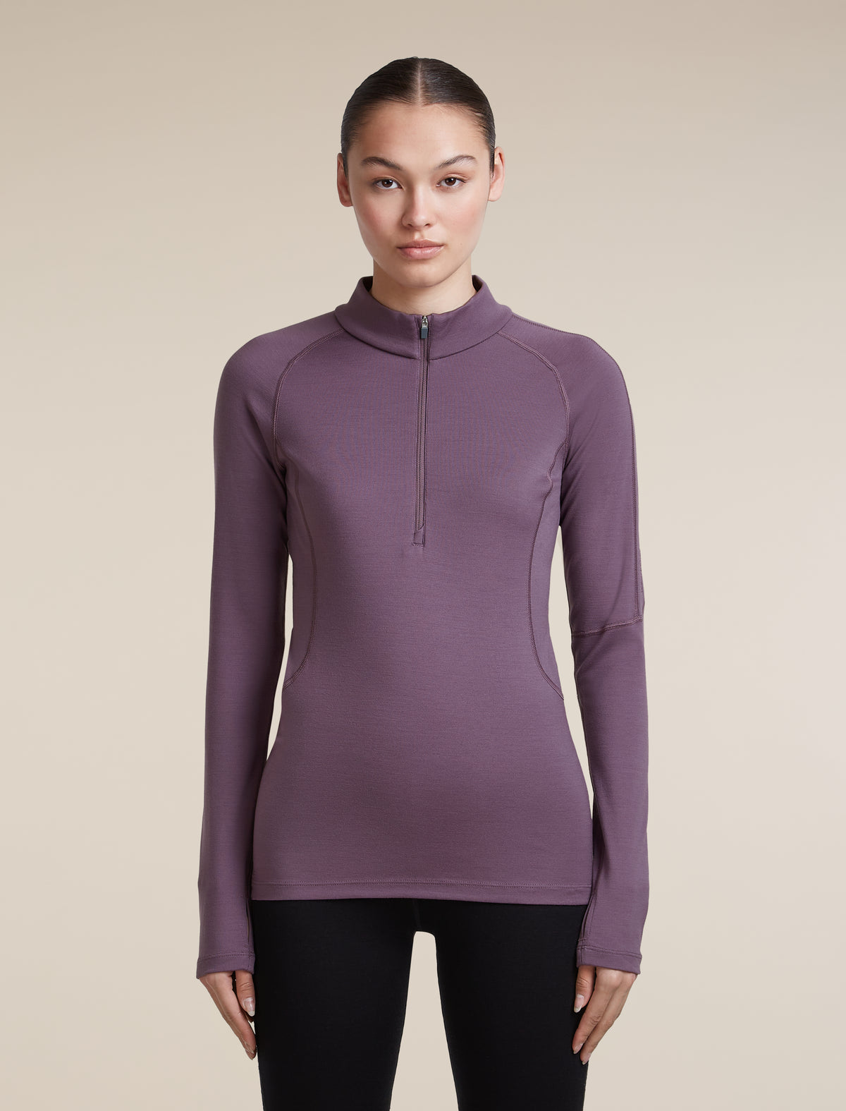 Women's 300 MerinoFine™ Polar Long Sleeve Half Zip Grey Plum - 1