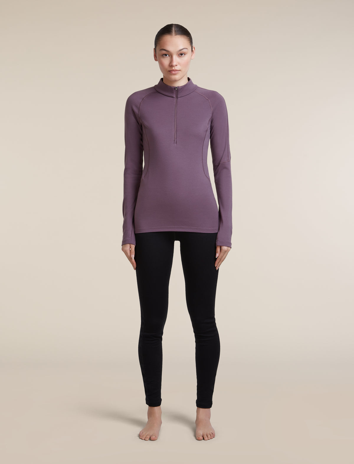 Women's 300 MerinoFine™ Polar Long Sleeve Half Zip Grey Plum - 3