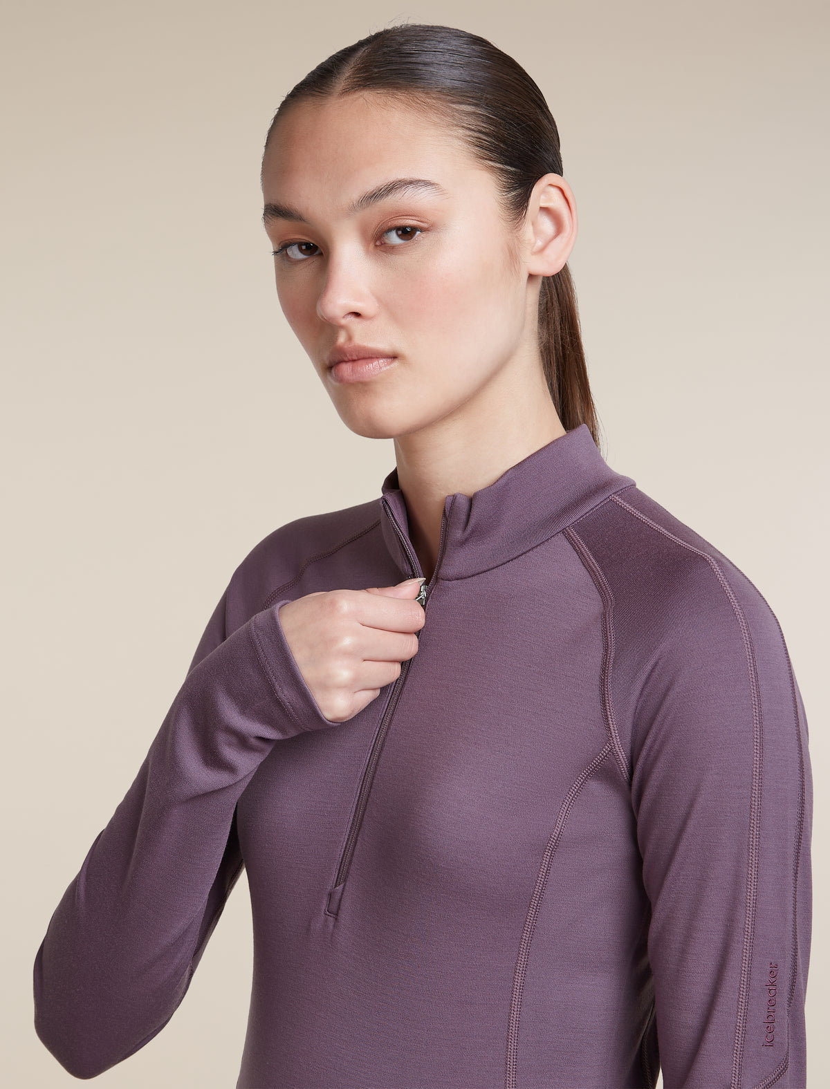 Women's 300 MerinoFine™ Polar Long Sleeve Half Zip Grey Plum - 6