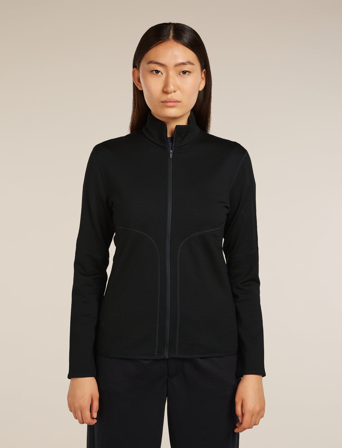 Women's Merino 560 Realfleece™ Elemental Long Sleeve Zip Black - 1