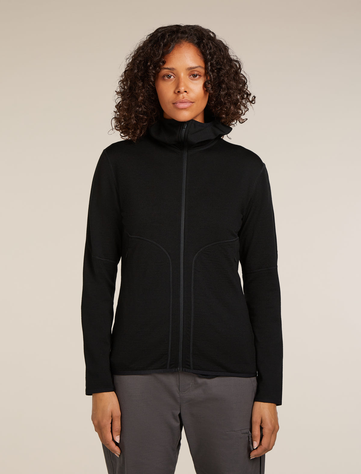 Women's Merino 560 Realfleece™ Elemental Long Sleeve Zip Hoodie Black - 1