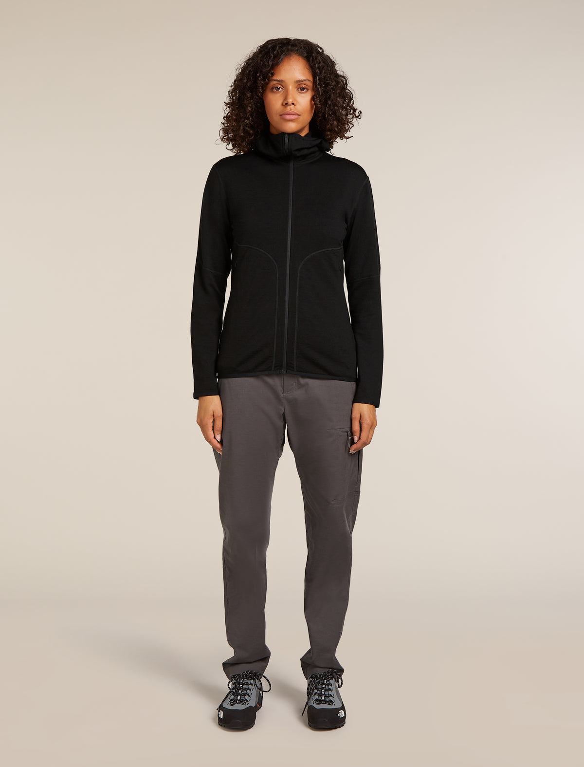Women's Merino 560 Realfleece™ Elemental Long Sleeve Zip Hoodie Black - 3