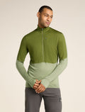Men's Merino Blend 200 Realfleece™ Descender Long Sleeve Half Zip Top Sphagnum/lichen - 1