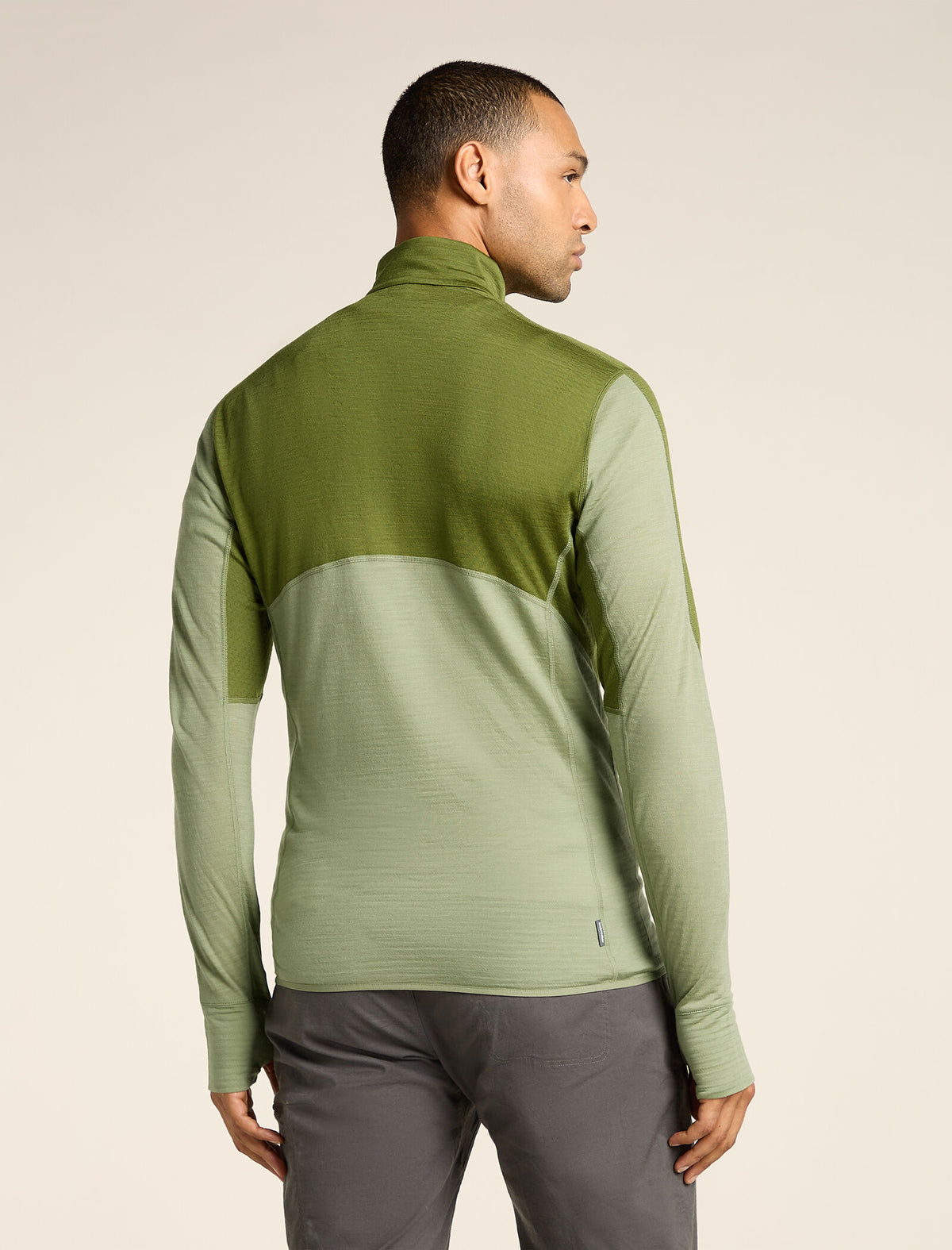 Men's Merino Blend 200 Realfleece™ Descender Long Sleeve Half Zip Top Sphagnum/lichen - 2
