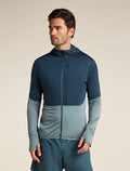 Men's Merino Blend 200 Realfleece™ Descender Long Sleeve Zip Hoodie Abyss/blue ash - 1