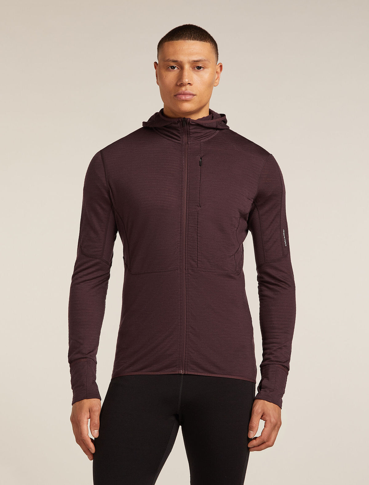 Men's Merino Blend 200 Realfleece™ Descender Long Sleeve Zip Hoodie Java - 1