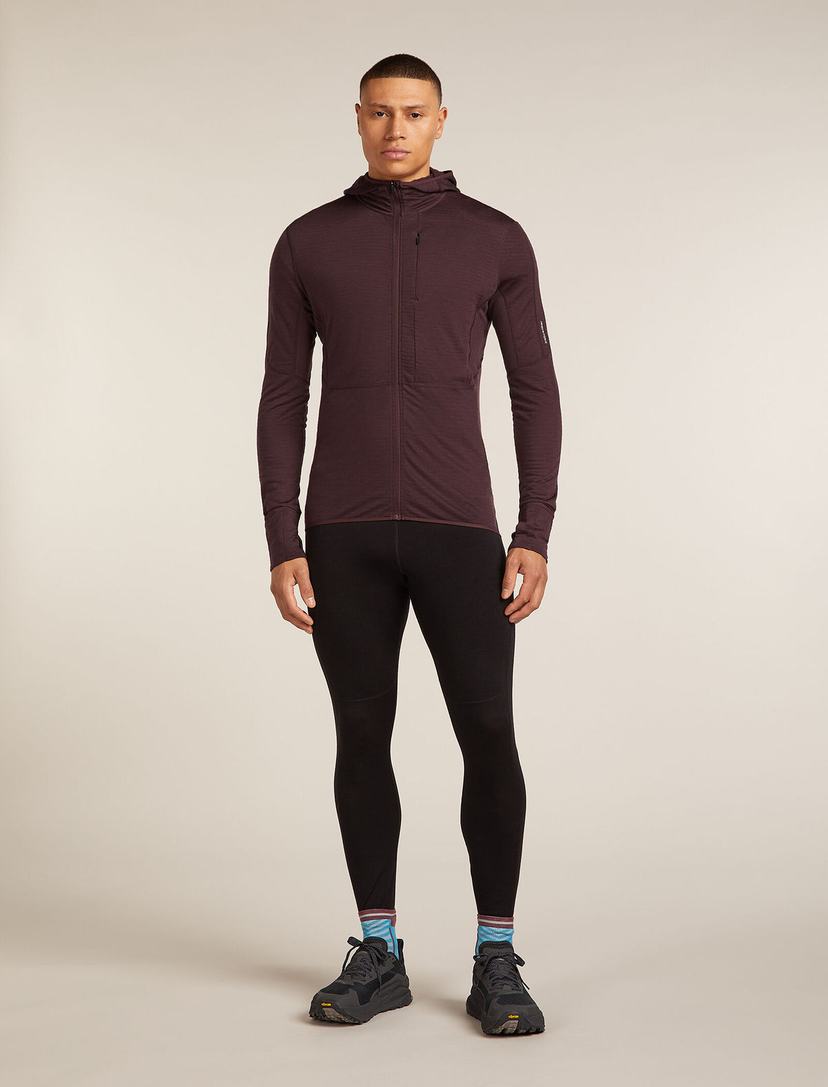 Men's Merino Blend 200 Realfleece™ Descender Long Sleeve Zip Hoodie Java - 3
