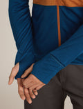 Men's Merino Blend 200 Realfleece™ Descender Long Sleeve Zip Hoodie Trail/Atlantis - 8