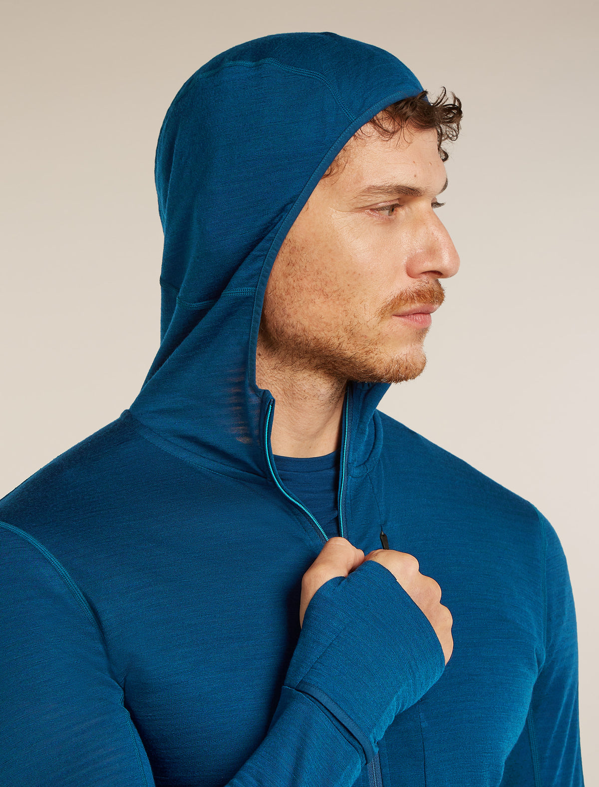 Men's Merino Blend 200 RealFleece™ Descender Long Sleeve Zip Hoodie Atlantis/Arctic - 8