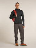 Men's Merino Blend 200 Realfleece™ Descender Long Sleeve Zip Hoodie Jet Heather/Black - 4