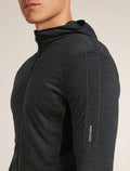 Men's Merino Blend 200 Realfleece™ Descender Long Sleeve Zip Hoodie Jet Heather/Black - 5