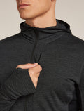 Men's Merino Blend 200 Realfleece™ Descender Long Sleeve Zip Hoodie Jet Heather/Black - 7