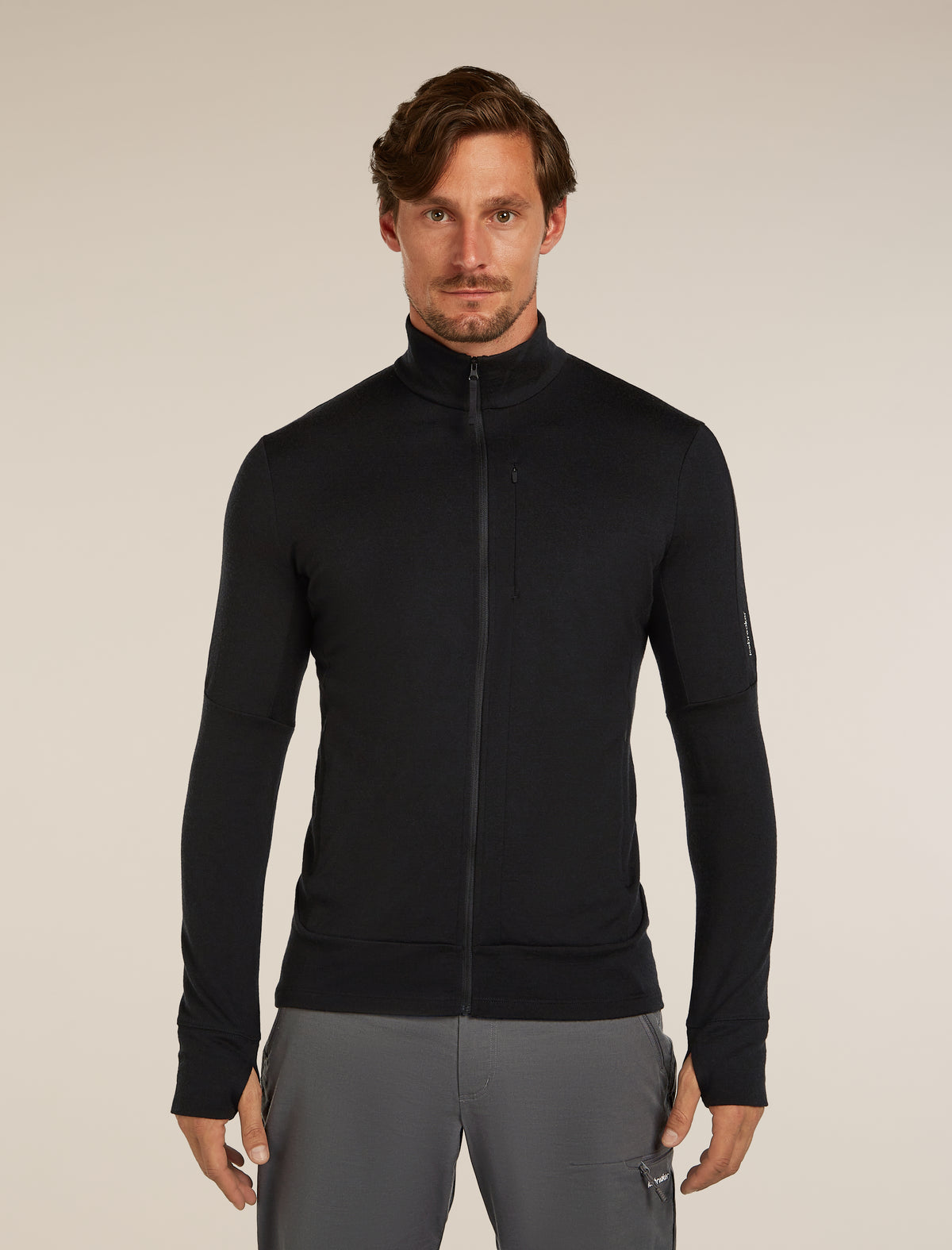 Men's Merino 260 Quantum Long Sleeve Zip Jacket Black - 1
