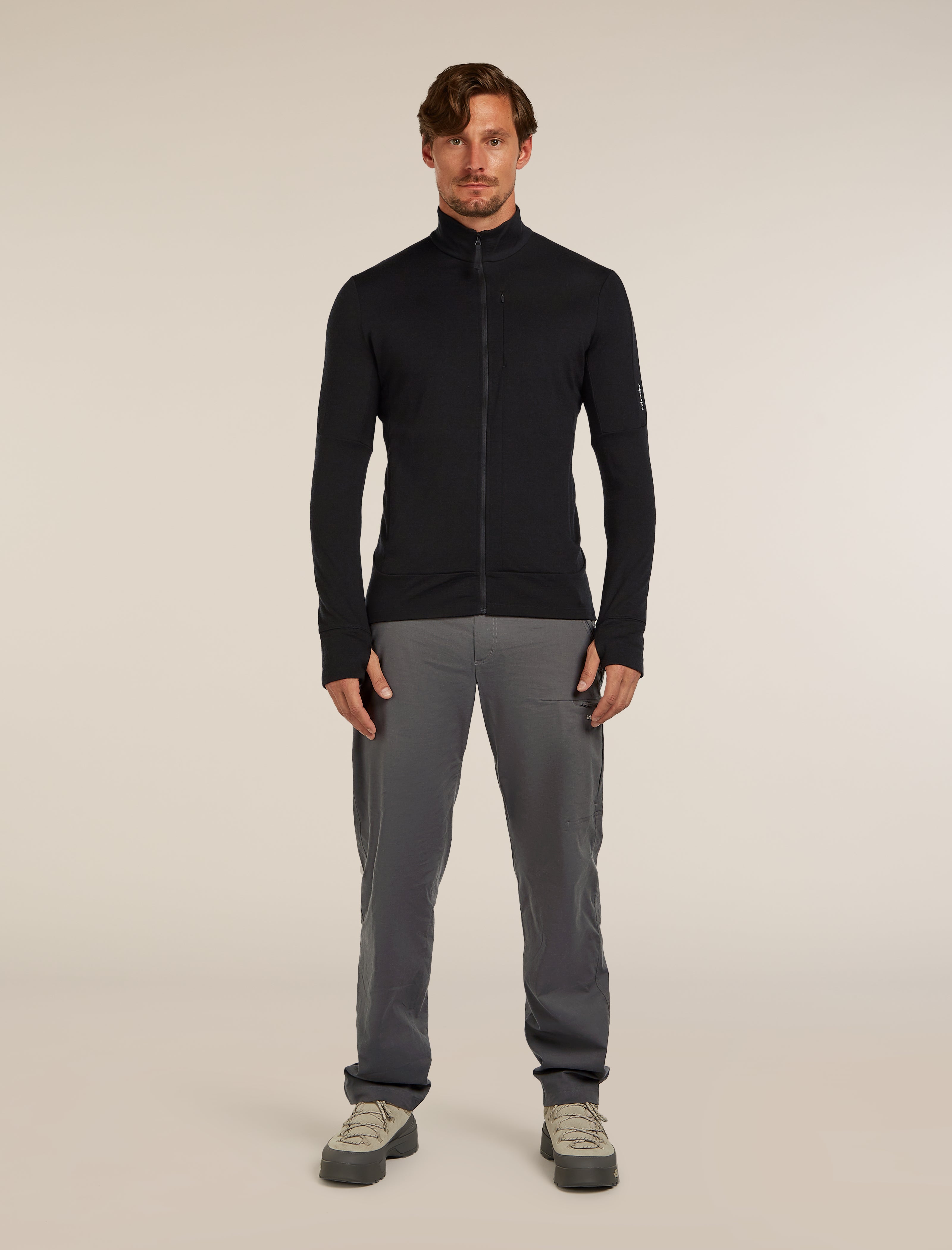 Men's Merino 260 Quantum Long Sleeve Zip Jacket| icebreaker Black
