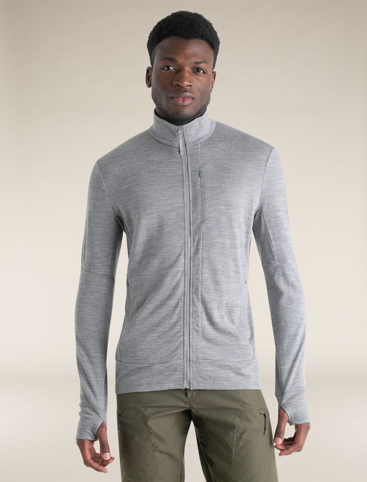 Men's Merino 260 Quantum Long Sleeve Zip Jacket Metro Heather - 1