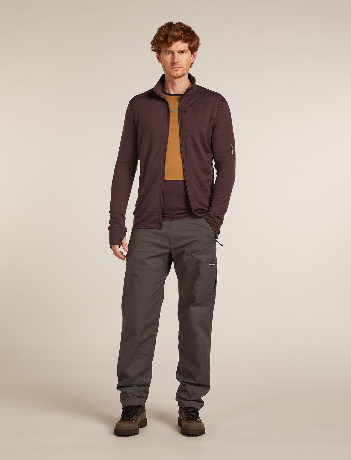 Men's Merino 260 Quantum Long Sleeve Zip Jacket Java - 3