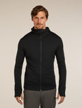 Men's Merino 260 Quantum Long Sleeve Zip Hoodie Black - 1