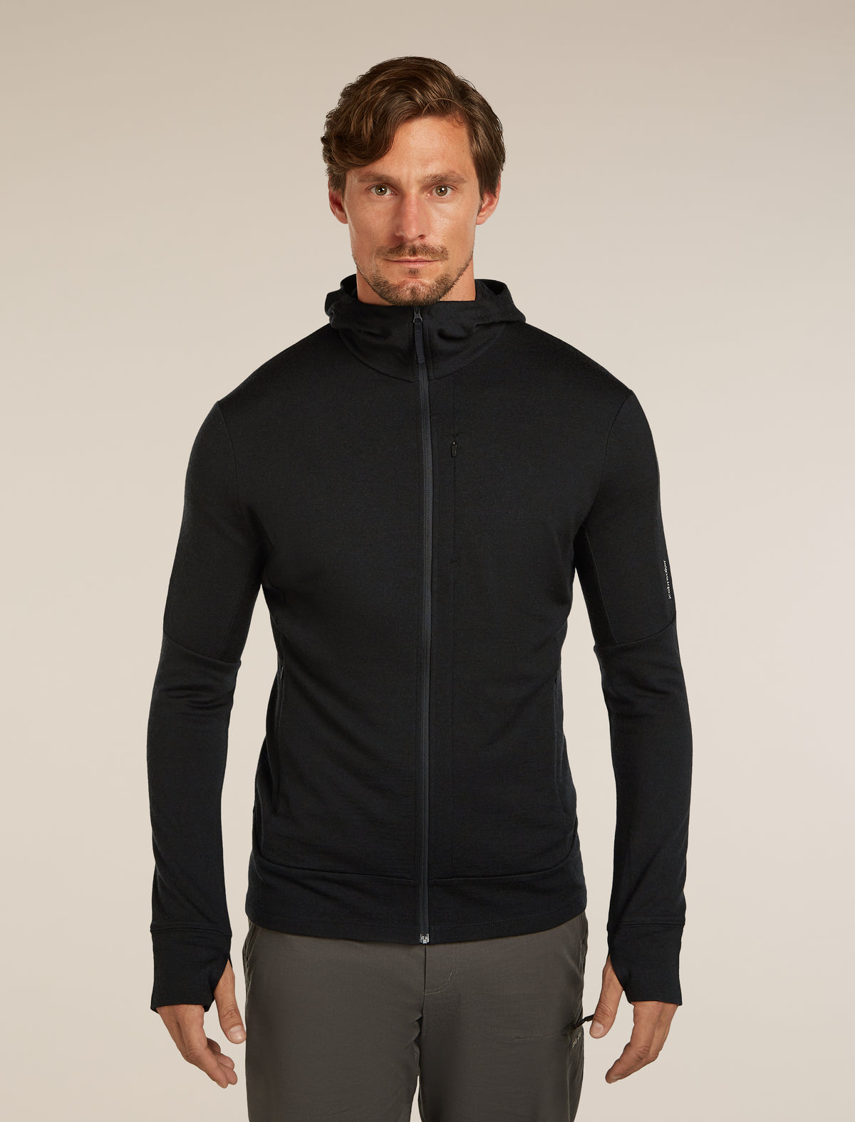 Men's Merino 260 Quantum Long Sleeve Zip Hoodie Black - 1