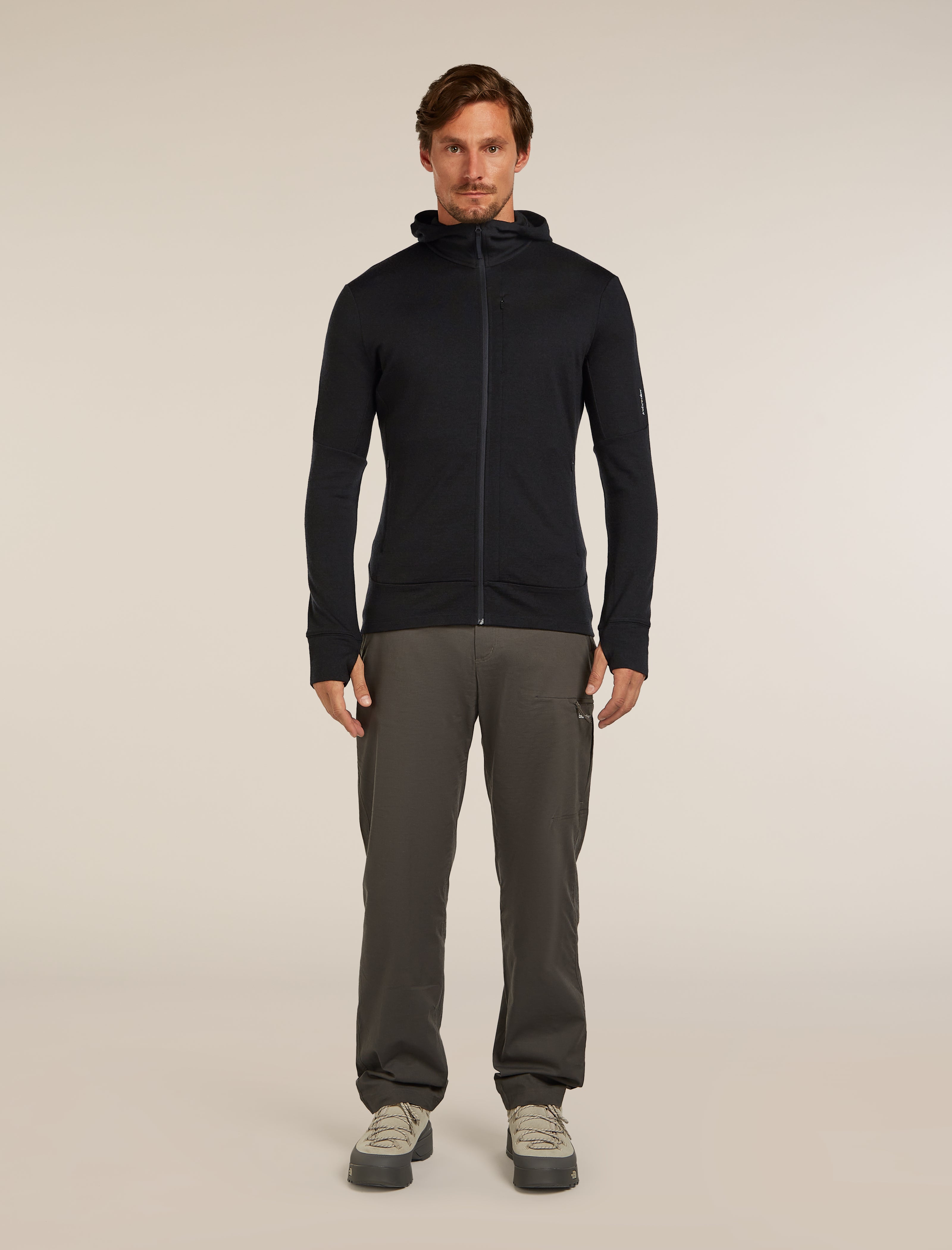 Men's Merino 260 Quantum Long Sleeve Zip Hoodie| icebreaker Black