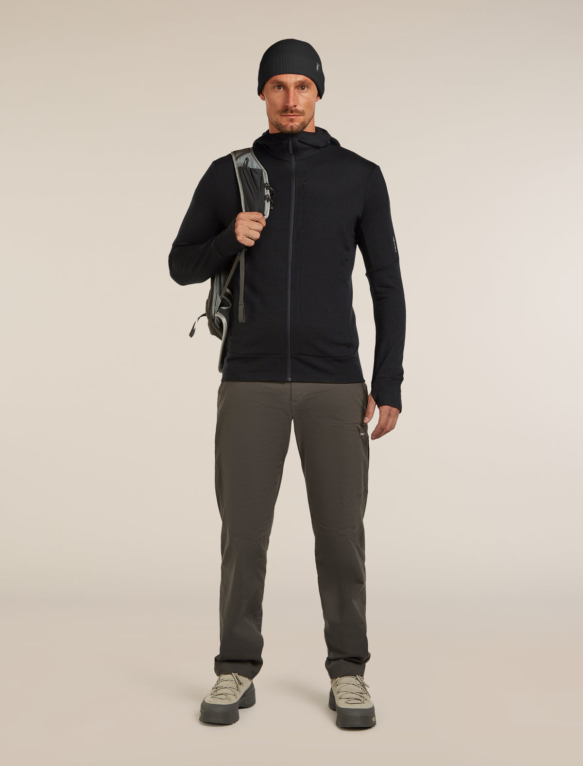 Men's Merino 260 Quantum Long Sleeve Zip Hoodie Black - 4