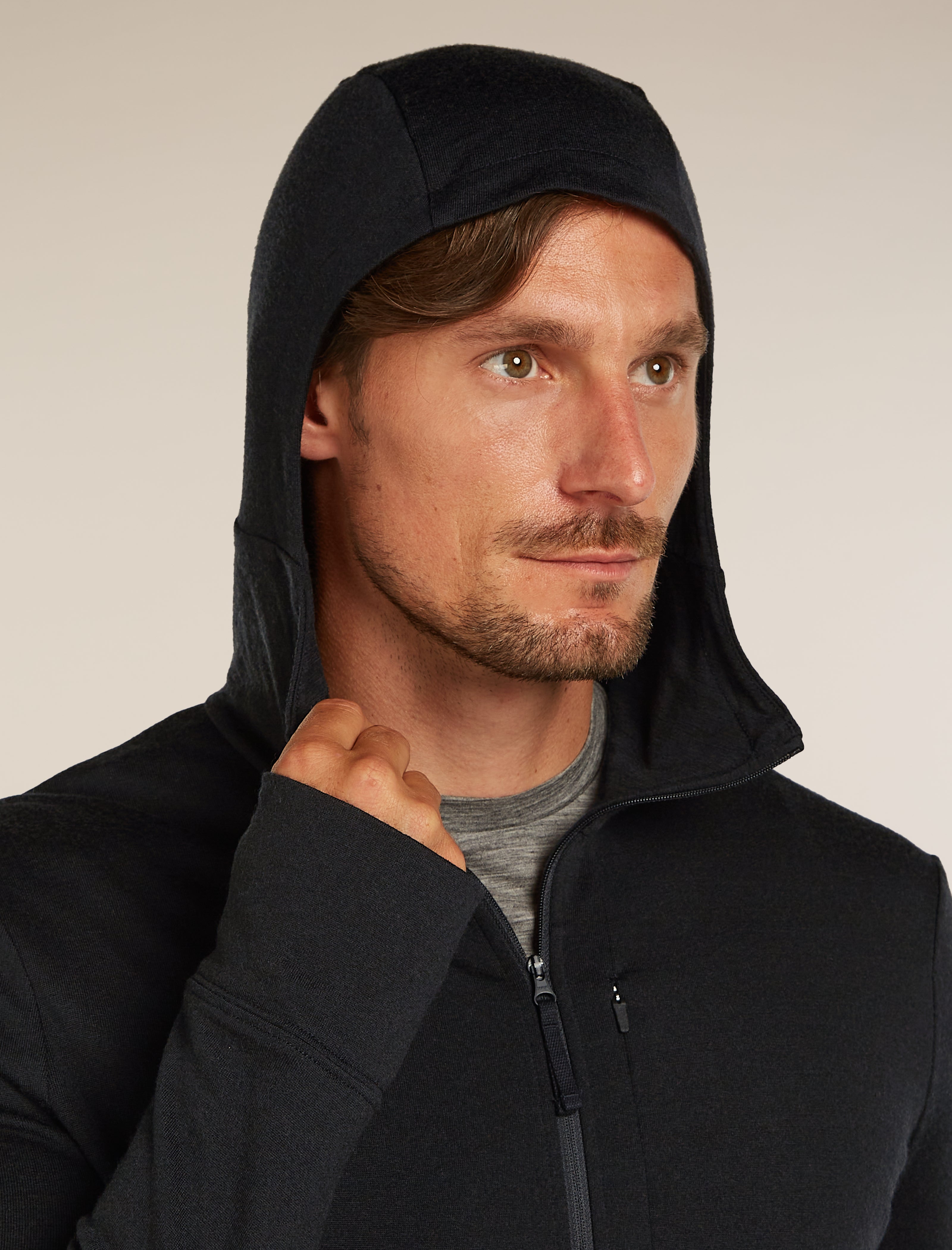 Men's Merino 260 Quantum Long Sleeve Zip Hoodie| icebreaker Black