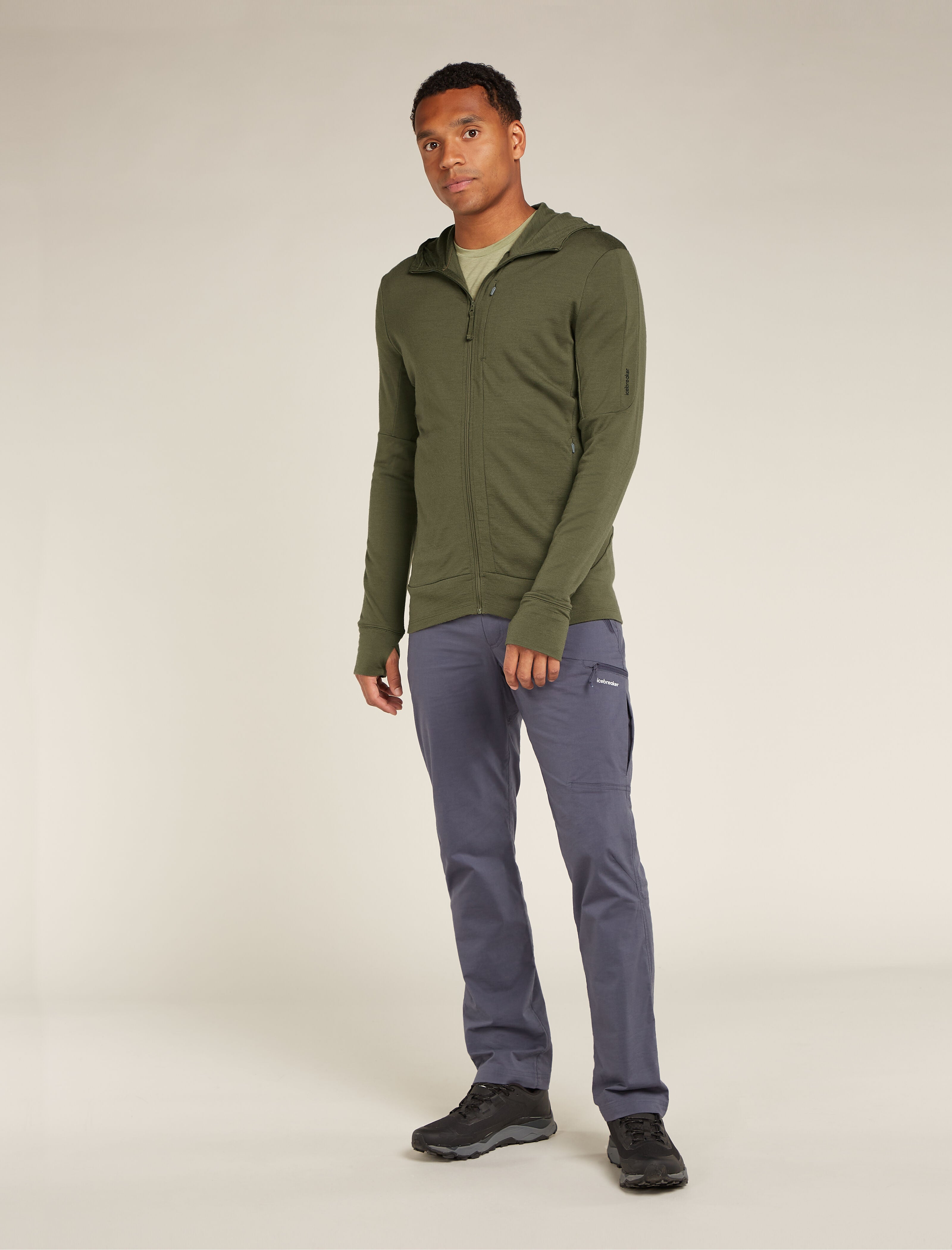 Men's Merino 260 Quantum Long Sleeve Zip Hoodie| icebreaker Loden