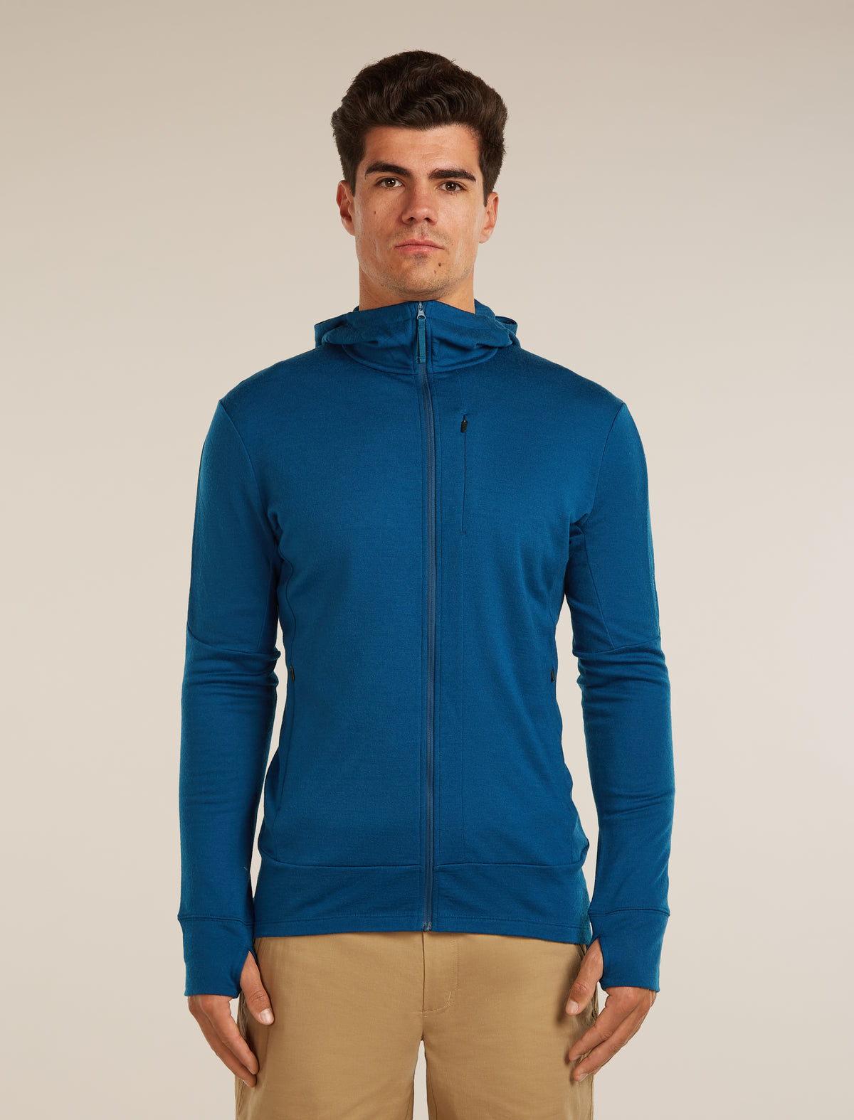 Haut à capuchon à glissière 260 Quantum en mérinos pour hommes  - 1
