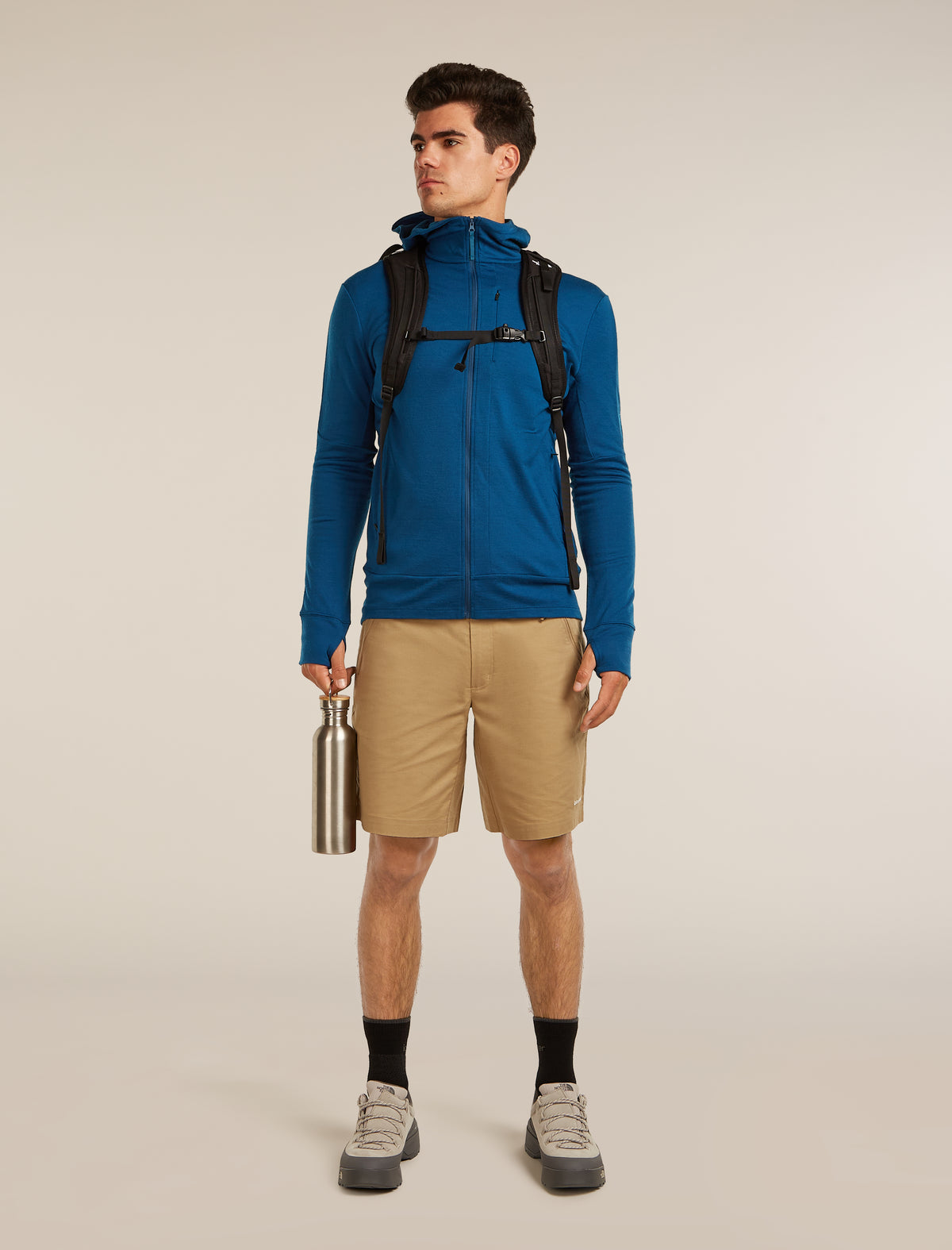 Haut à capuchon à glissière 260 Quantum en mérinos pour hommes  - 4