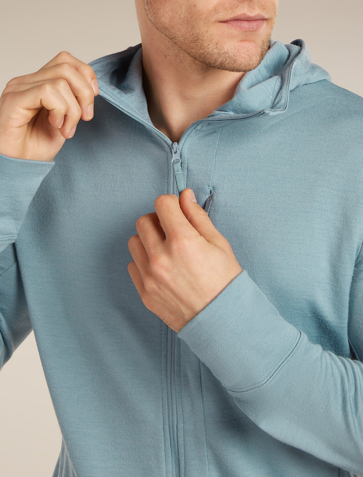 Men's Merino 260 Quantum Long Sleeve Zip Hoodie Flint Blue - 6