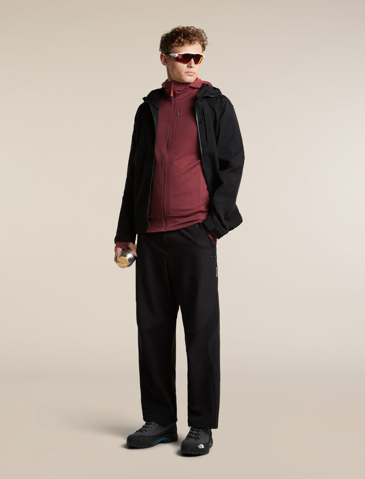 Men's Merino 260 Quantum Long Sleeve Zip Hoodie Port/Agate - 4