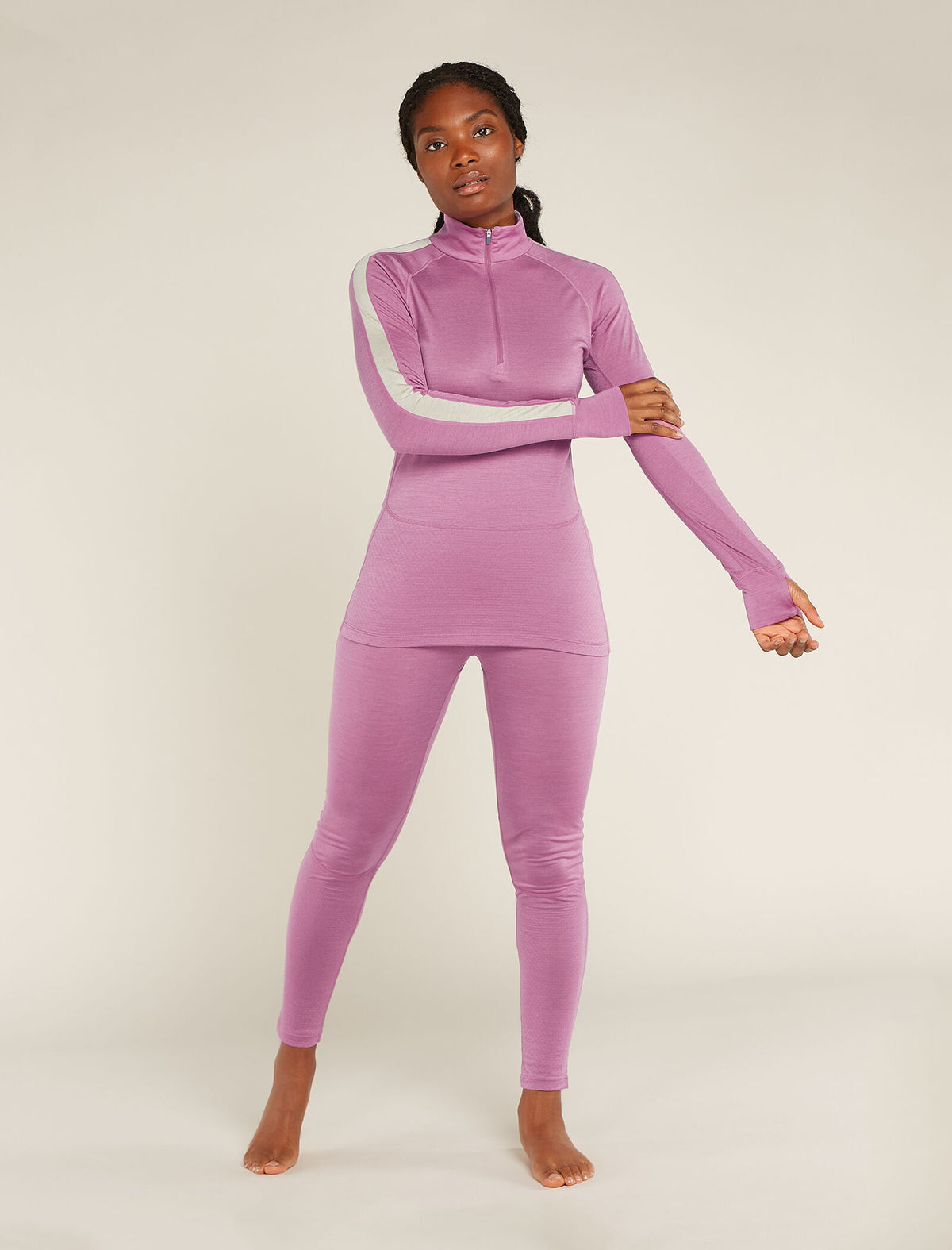Women's Merino Blend 125 ZoneKnit™ Long Sleeve Half Zip Thermal Top Deco - 3