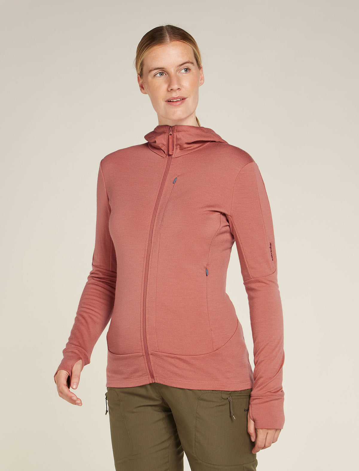 Women's Merino 260 Quantum Long Sleeve Zip Hoodie Cedar Wood - 1